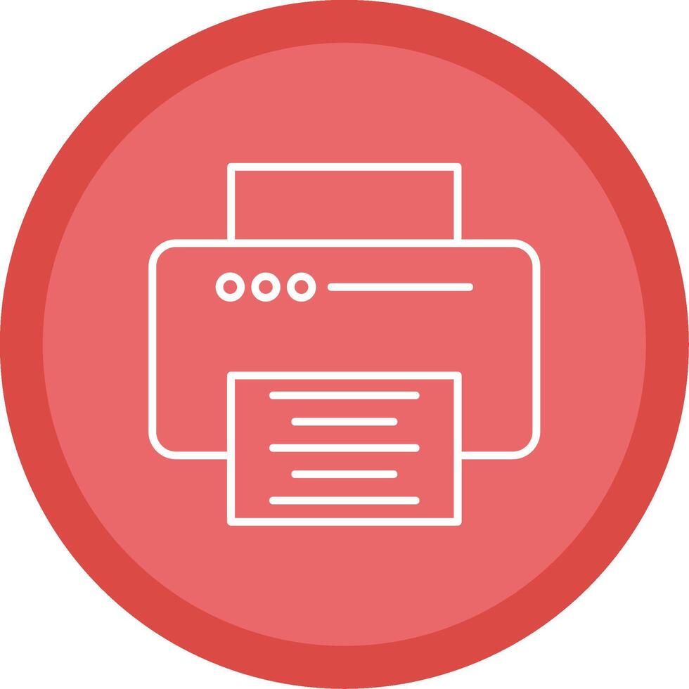 Printer Line Multi Circle Icon vector