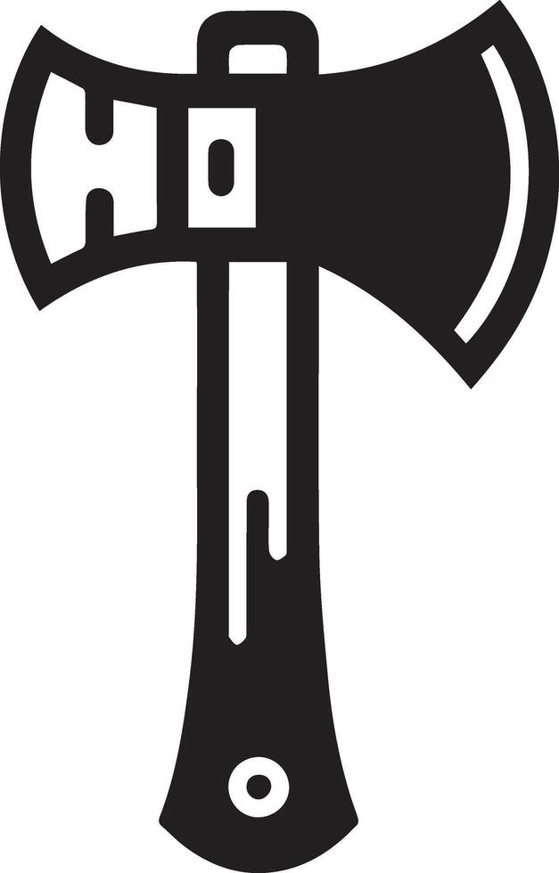 Minimal Axe icon silhouette, white background, fill with black 8 vector