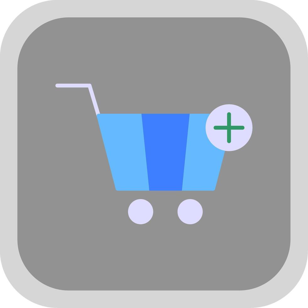 Add To Cart Flat Round Corner Icon vector