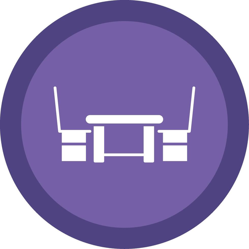 Dining Table Glyph Multi Circle Icon vector