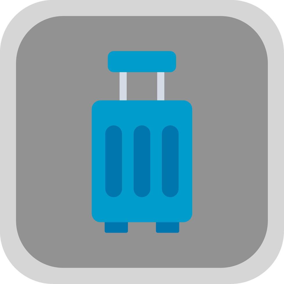 Luggage Flat Round Corner Icon vector