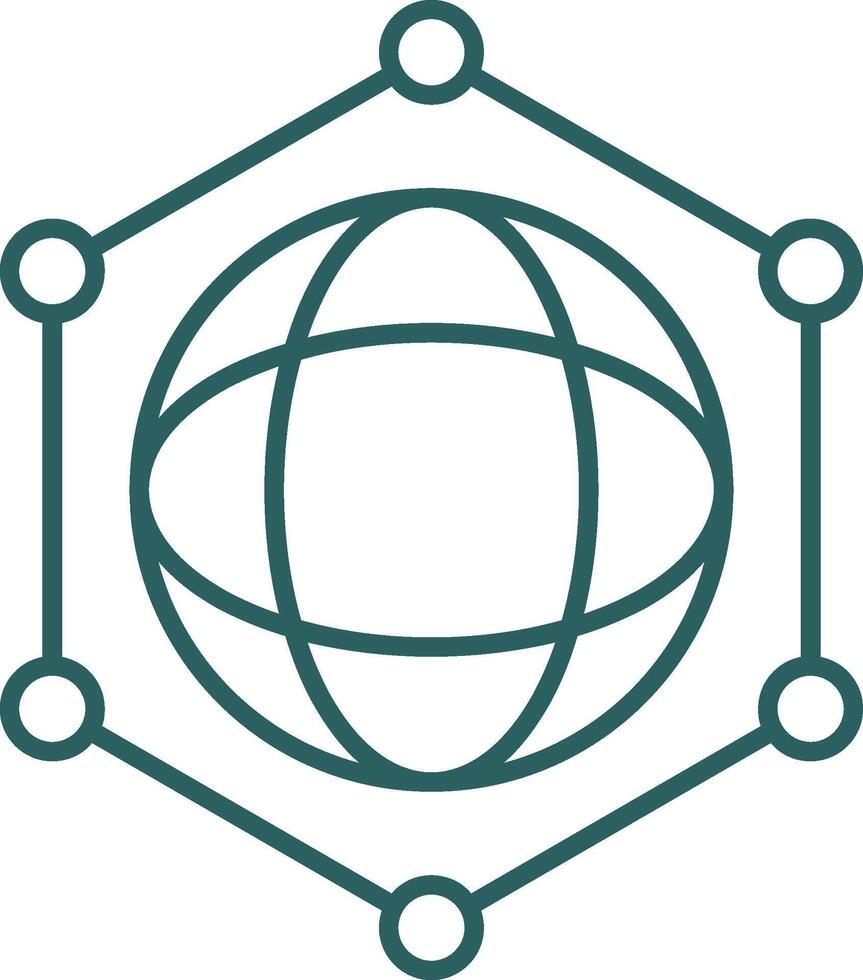 Network Line Gradient Round Corner Icon vector