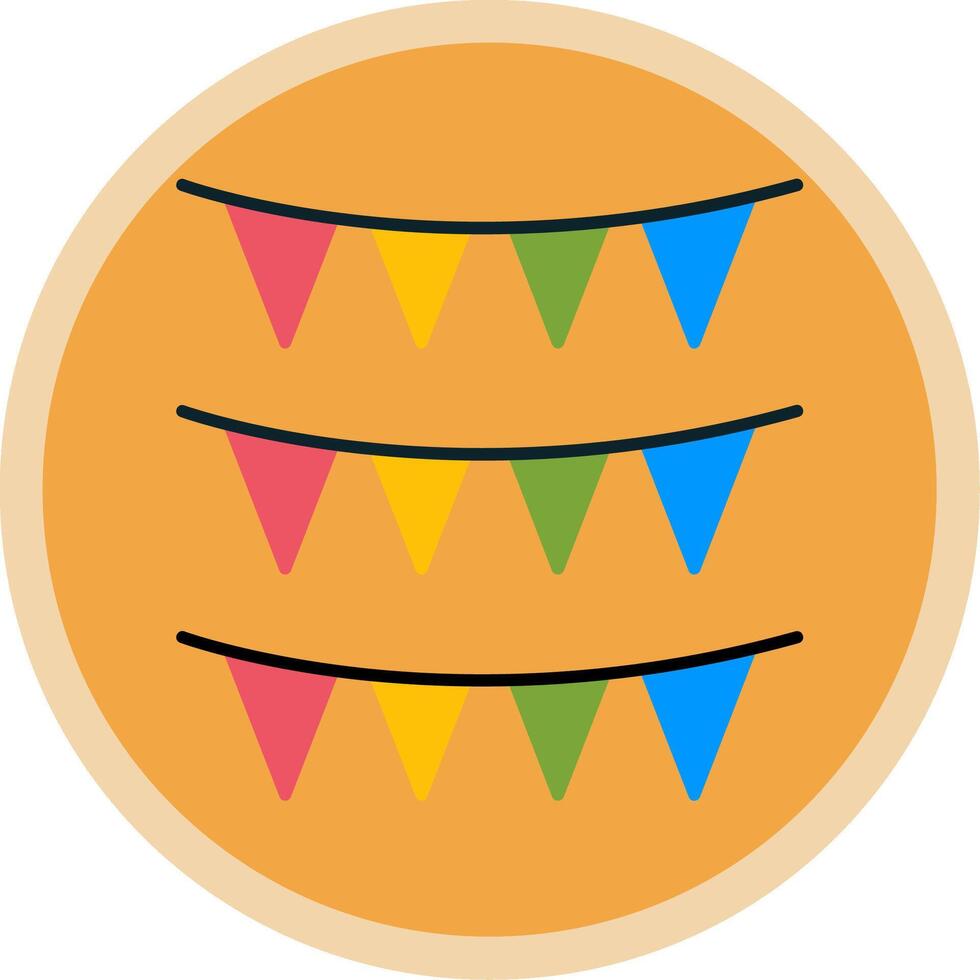 Bunting Flat Multi Circle Icon vector