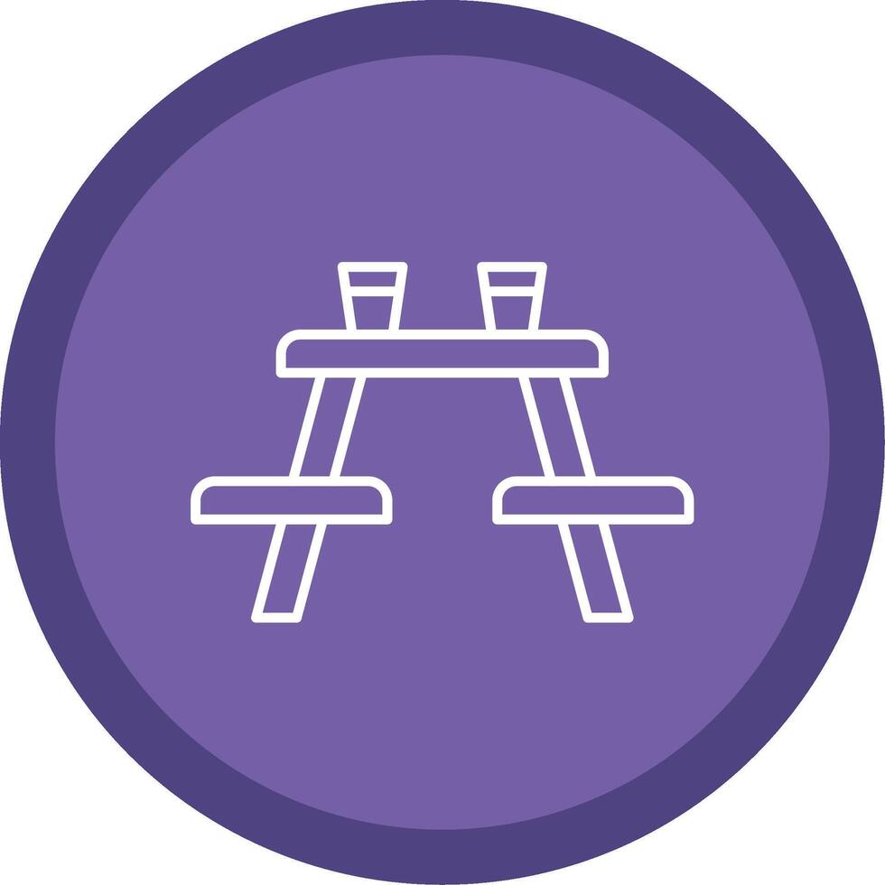 Picnic Table Line Multi Circle Icon vector