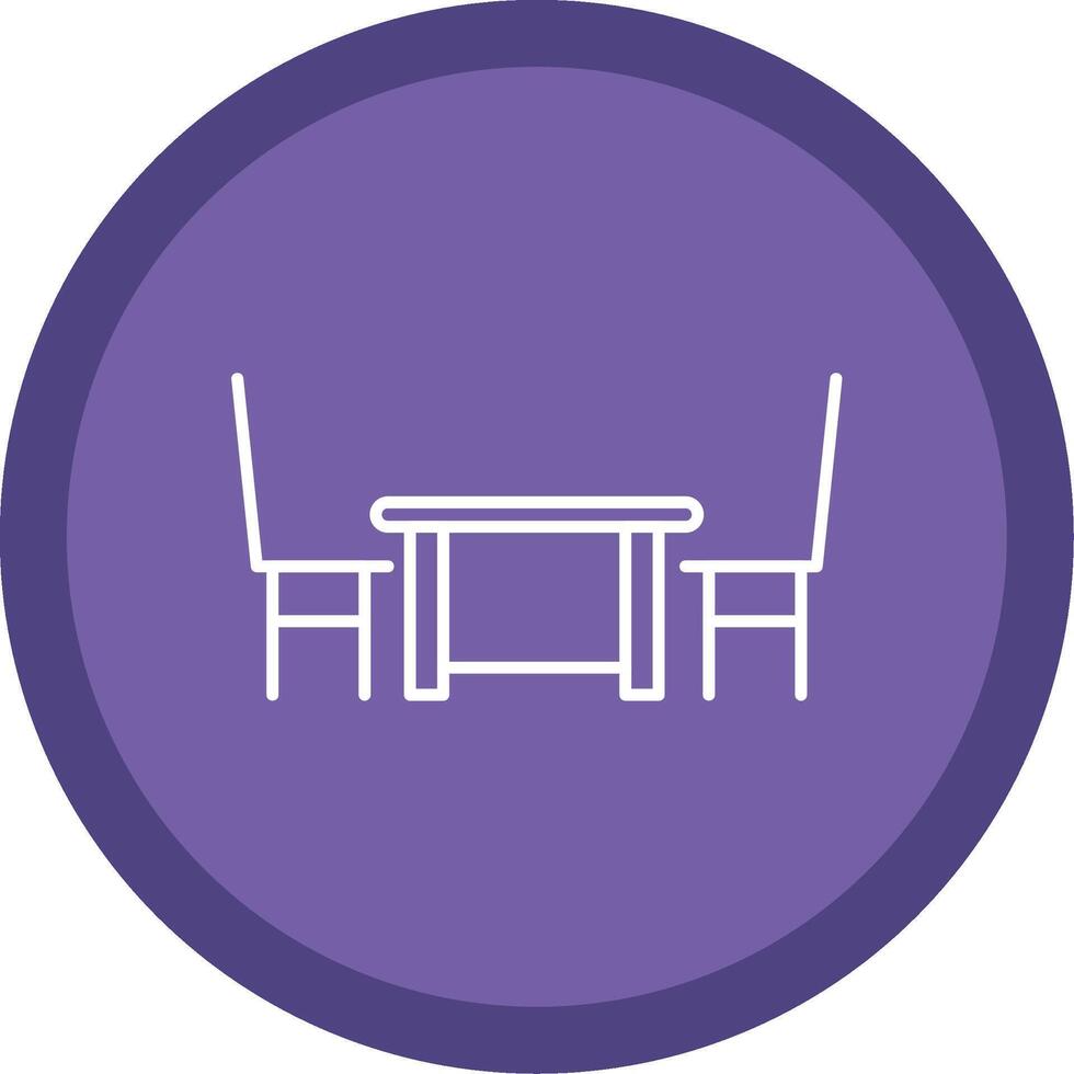 Dining Table Line Multi Circle Icon vector