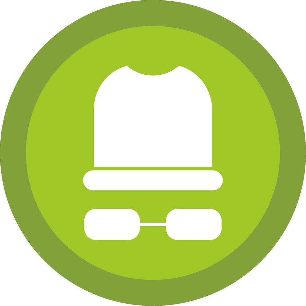 White Hat Glyph Multi Circle Icon vector