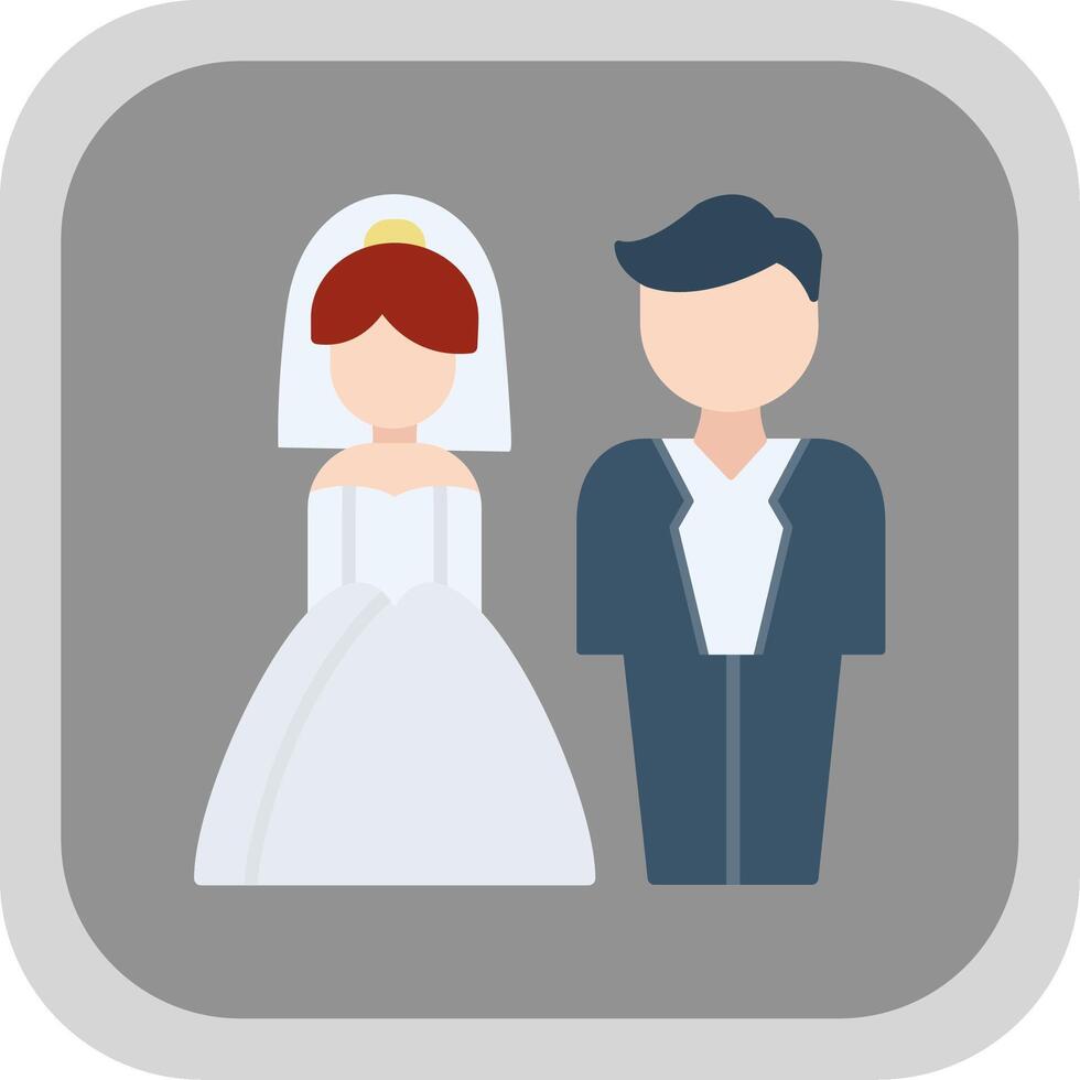 Couple Flat Round Corner Icon vector