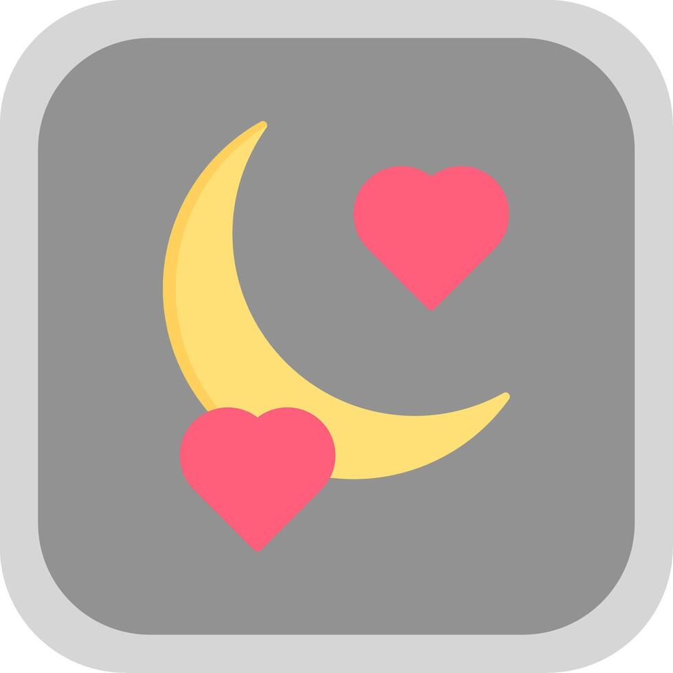 miel Luna plano redondo esquina icono vector