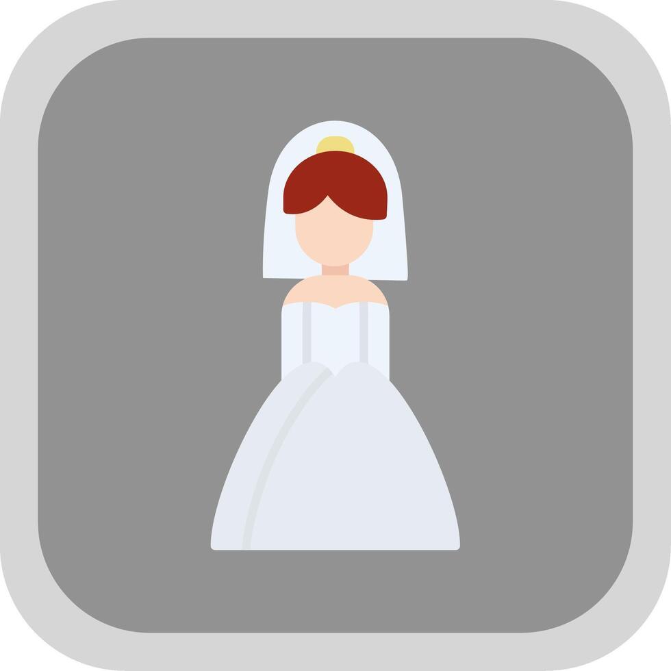 Bride Flat Round Corner Icon vector