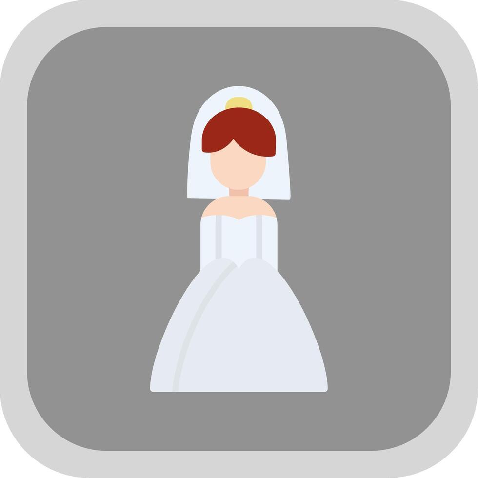 Bride Flat Round Corner Icon vector