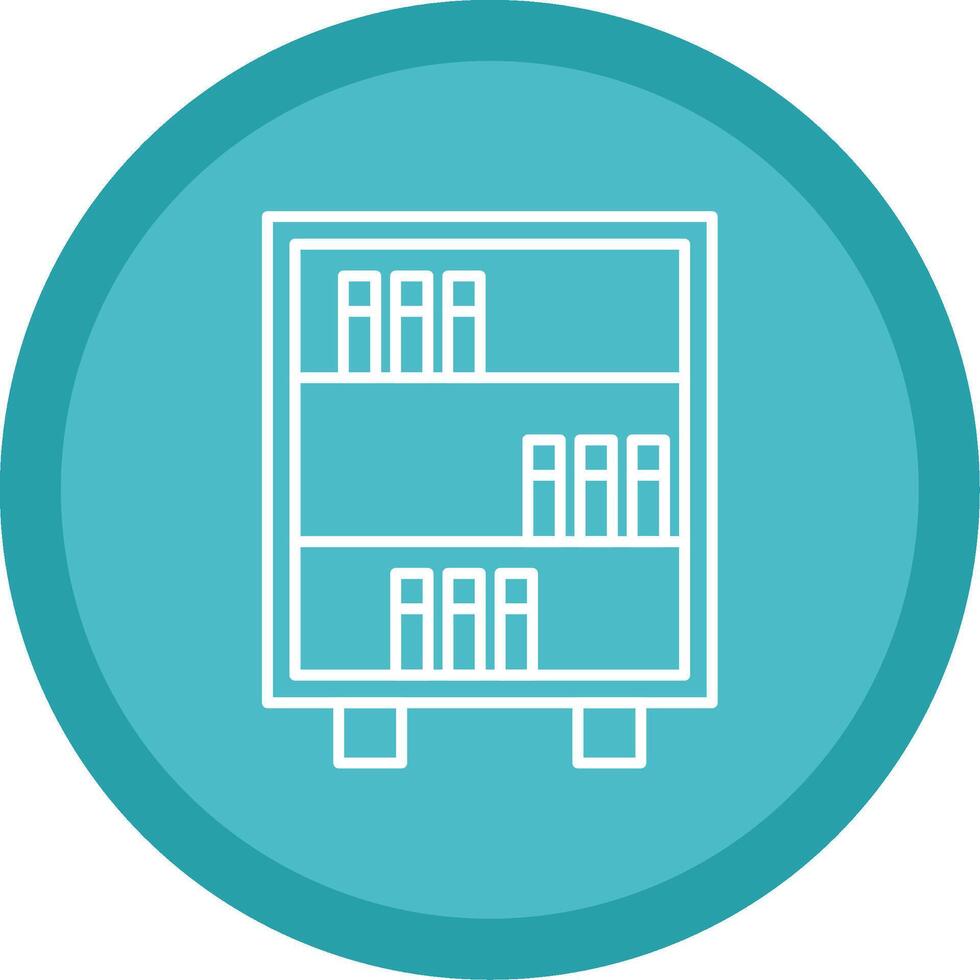 Bookshelf Line Multi Circle Icon vector