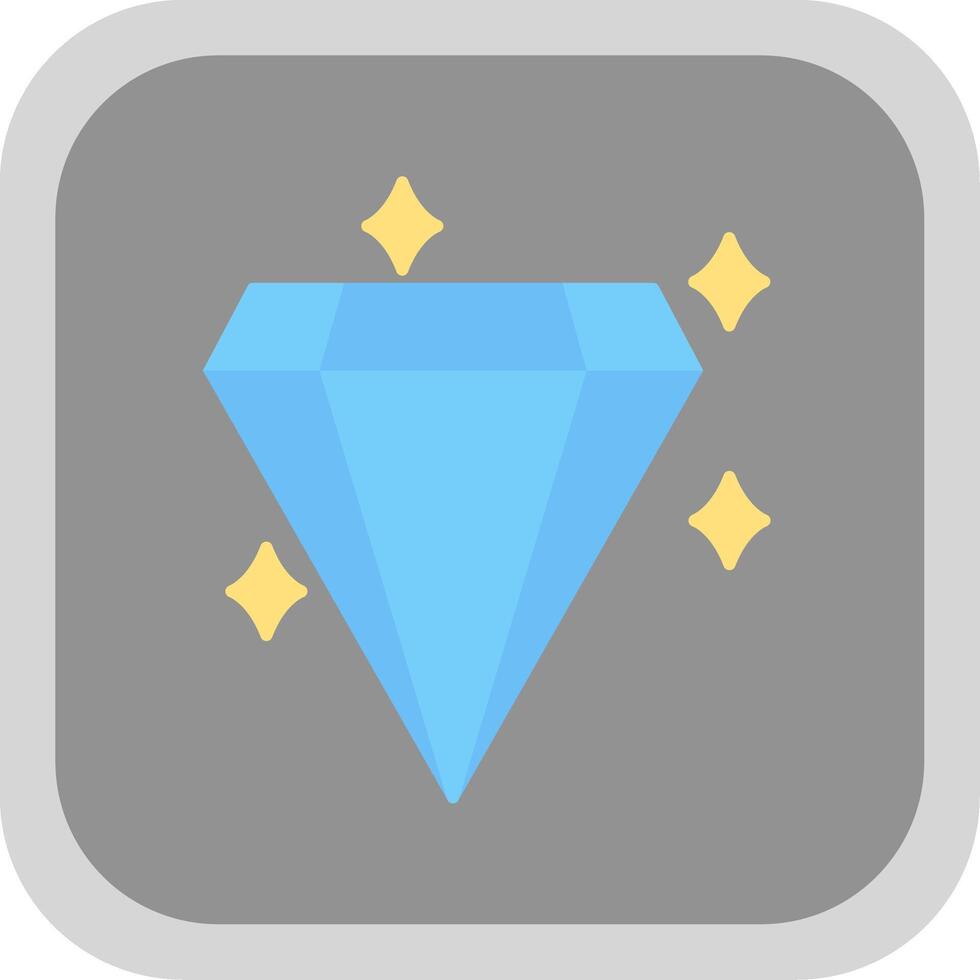 Diamond Flat Round Corner Icon vector
