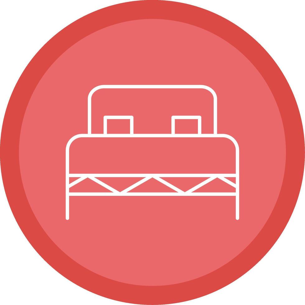 doble cama línea multi circulo icono vector