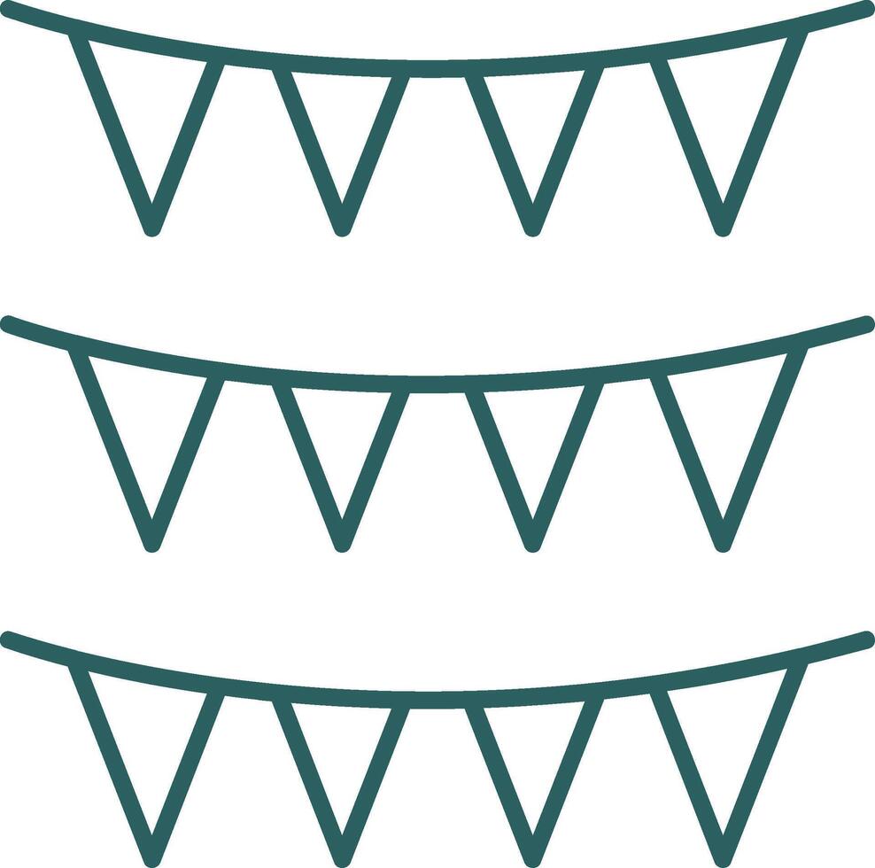 Bunting Line Gradient Round Corner Icon vector