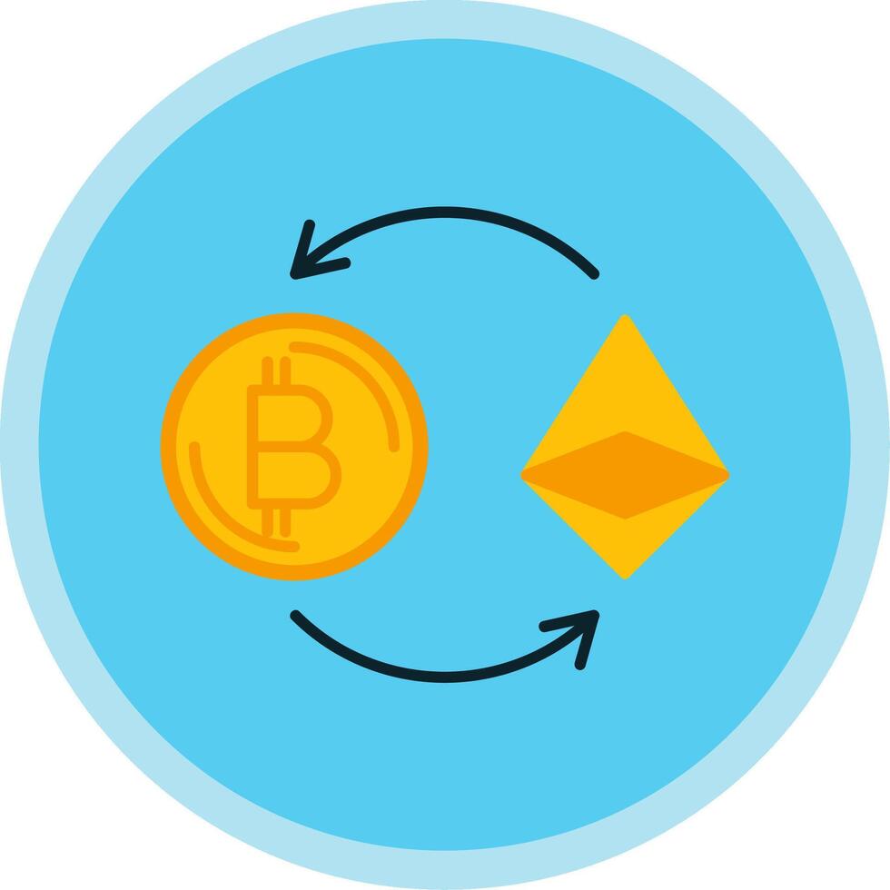 Ethereum Flat Multi Circle Icon vector