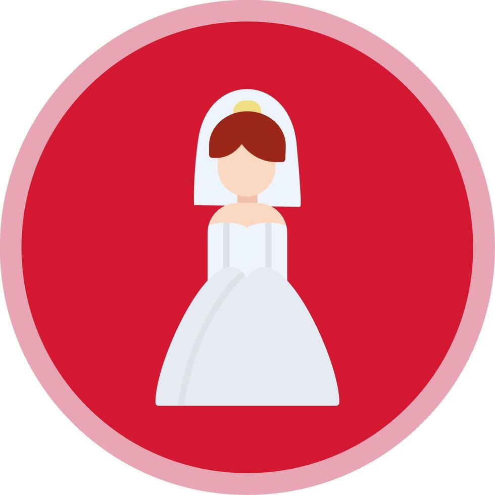 Bride Flat Multi Circle Icon vector