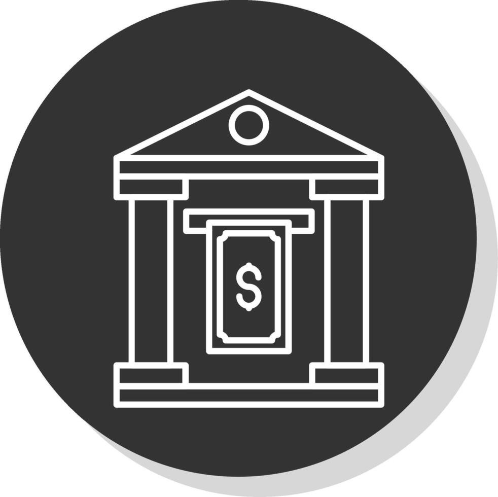 Cash Withdraw Line Grey Circle Icon vector