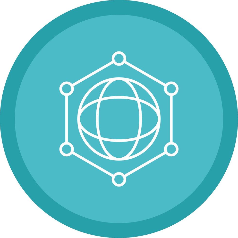 Network Line Multi Circle Icon vector