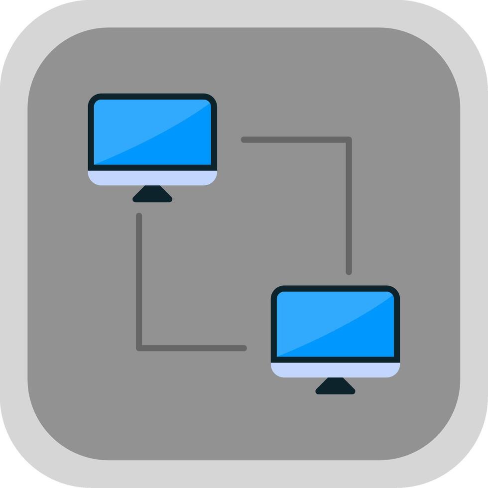 Peer To Peer Flat Round Corner Icon vector