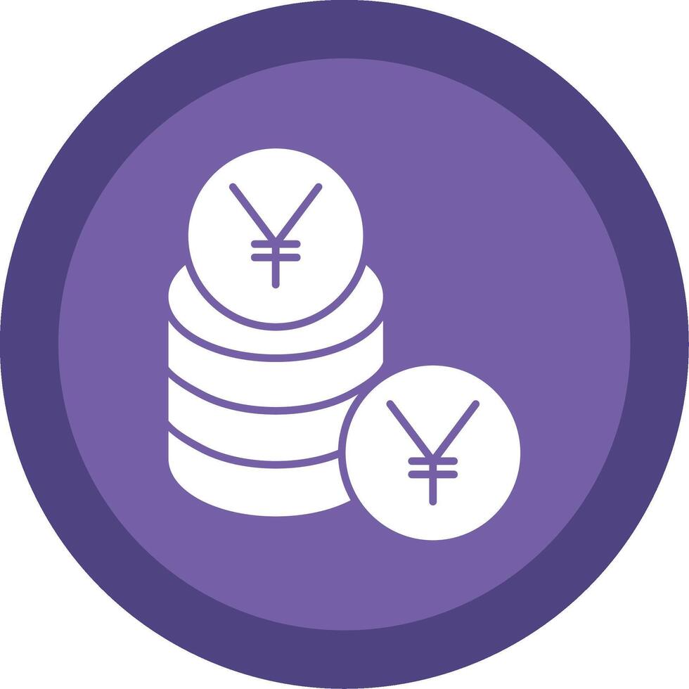 Yen Glyph Multi Circle Icon vector