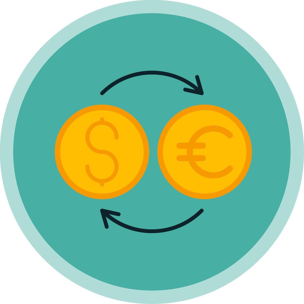 Money Exchange Flat Multi Circle Icon vector