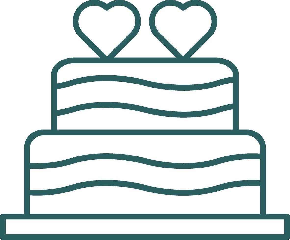 Wedding Cake Line Gradient Round Corner Icon vector