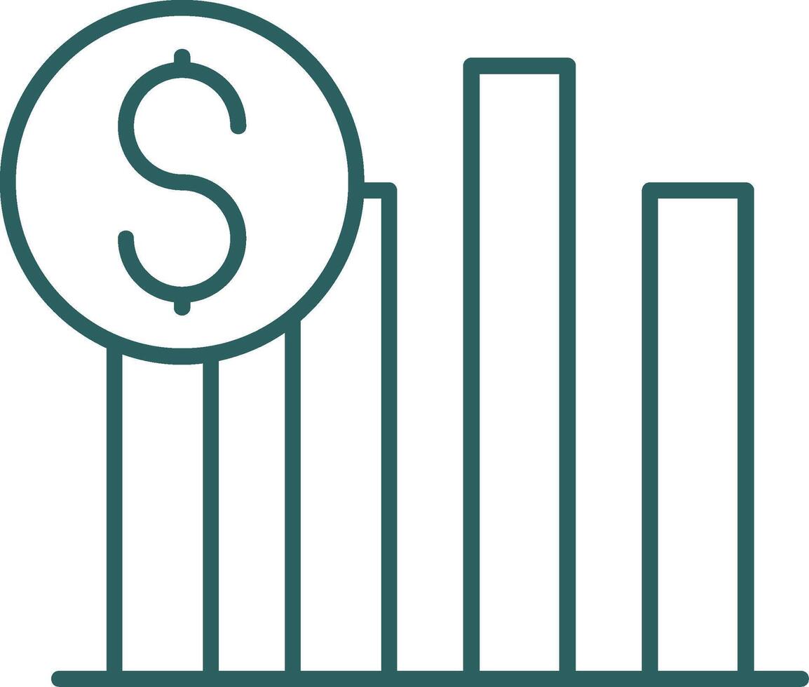 Sales Line Gradient Round Corner Icon vector