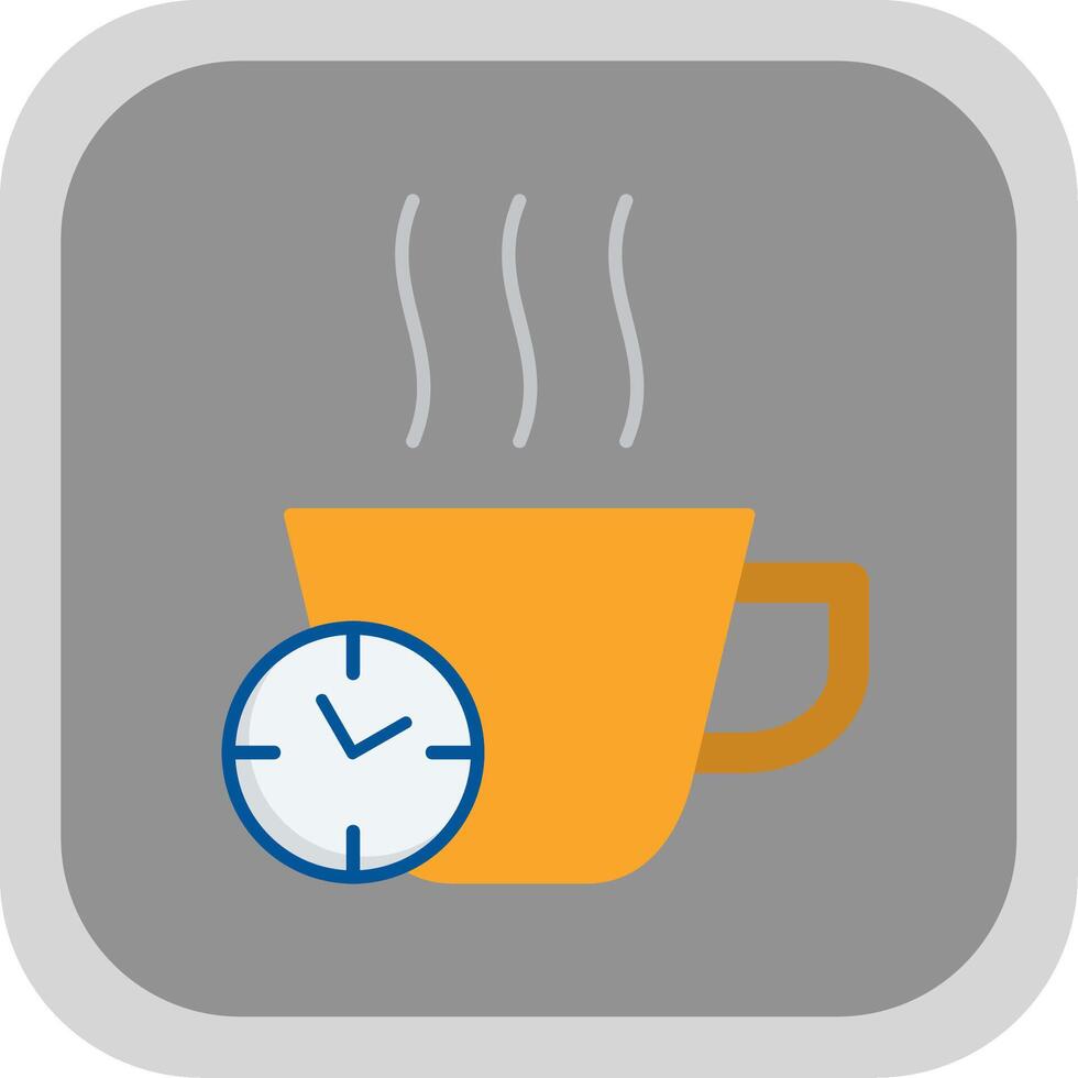 Break Time Flat Round Corner Icon vector