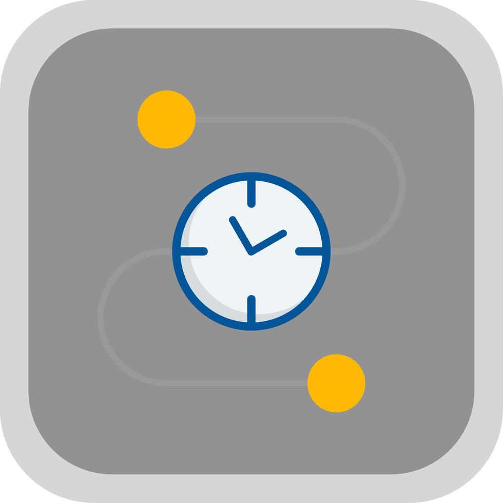 Time Line Flat Round Corner Icon vector