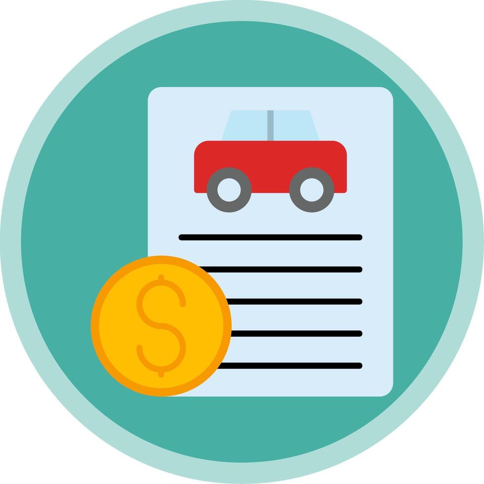 Car Loan Flat Multi Circle Icon vector