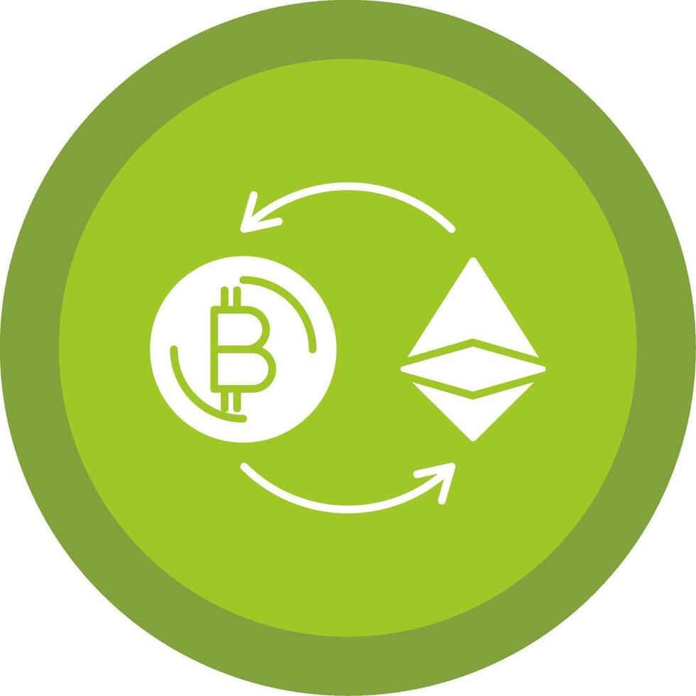 Ethereum Glyph Multi Circle Icon vector