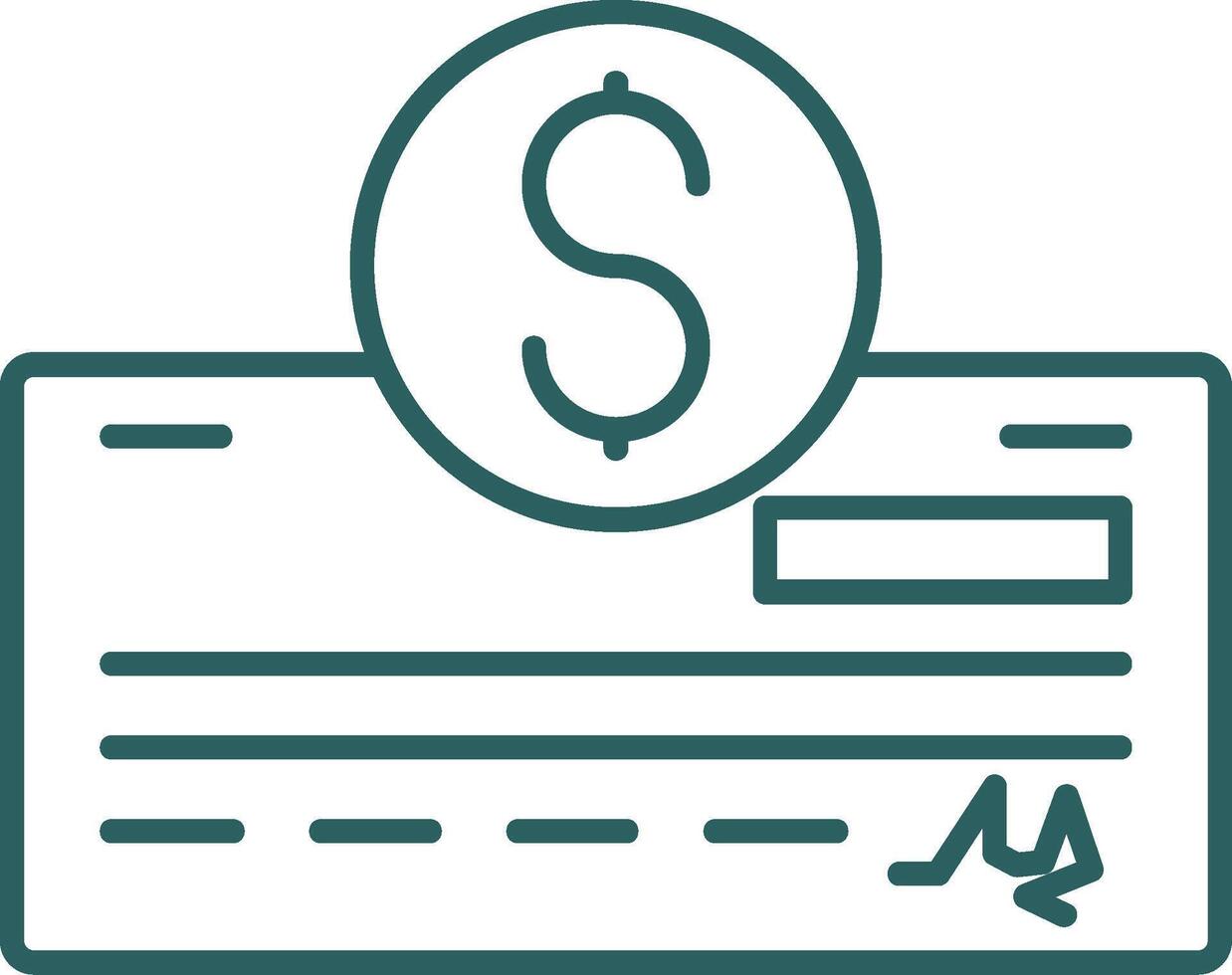 Pay Check Line Gradient Round Corner Icon vector