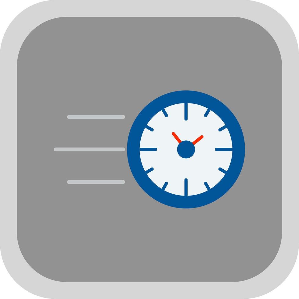 Fast Time Flat Round Corner Icon vector