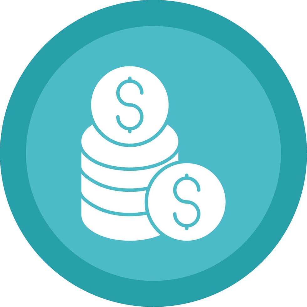 Coins Glyph Multi Circle Icon vector