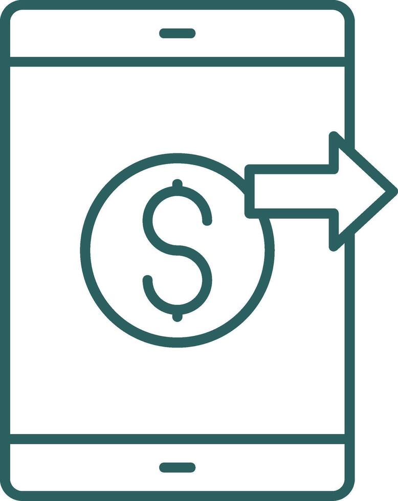 Send Money Line Gradient Round Corner Icon vector