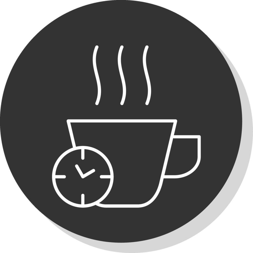 Break Time Line Grey Circle Icon vector