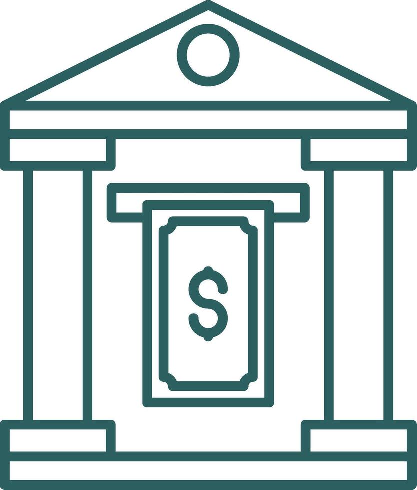 Cash Withdraw Line Gradient Round Corner Icon vector