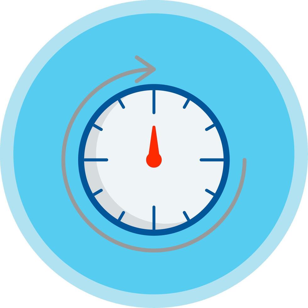 Round Clock Flat Multi Circle Icon vector