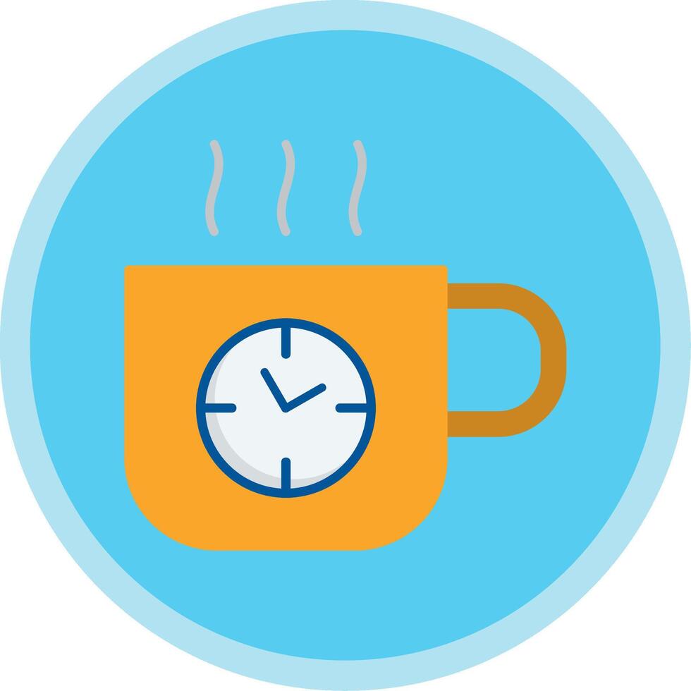 Coffee Time Flat Multi Circle Icon vector