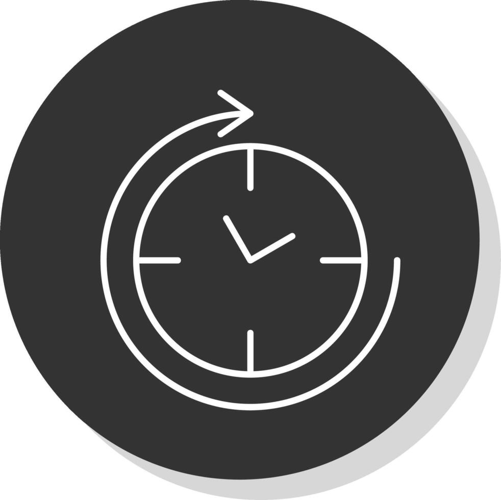 Clockwise Line Grey Circle Icon vector