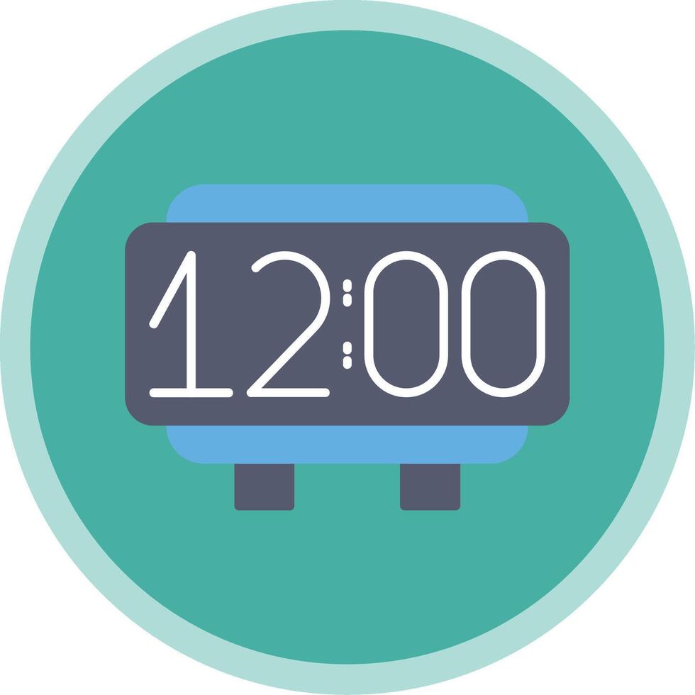 Digital Clock Flat Multi Circle Icon vector