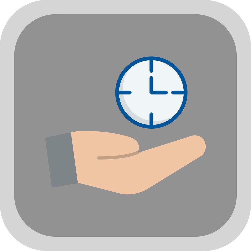 Save Time Flat Round Corner Icon vector