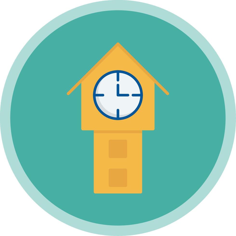 Tower Watch Flat Multi Circle Icon vector