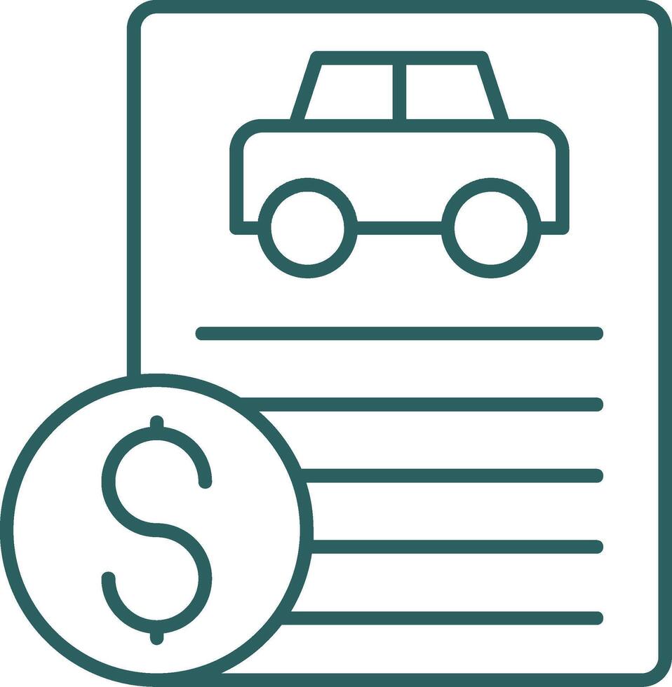 Car Loan Line Gradient Round Corner Icon vector