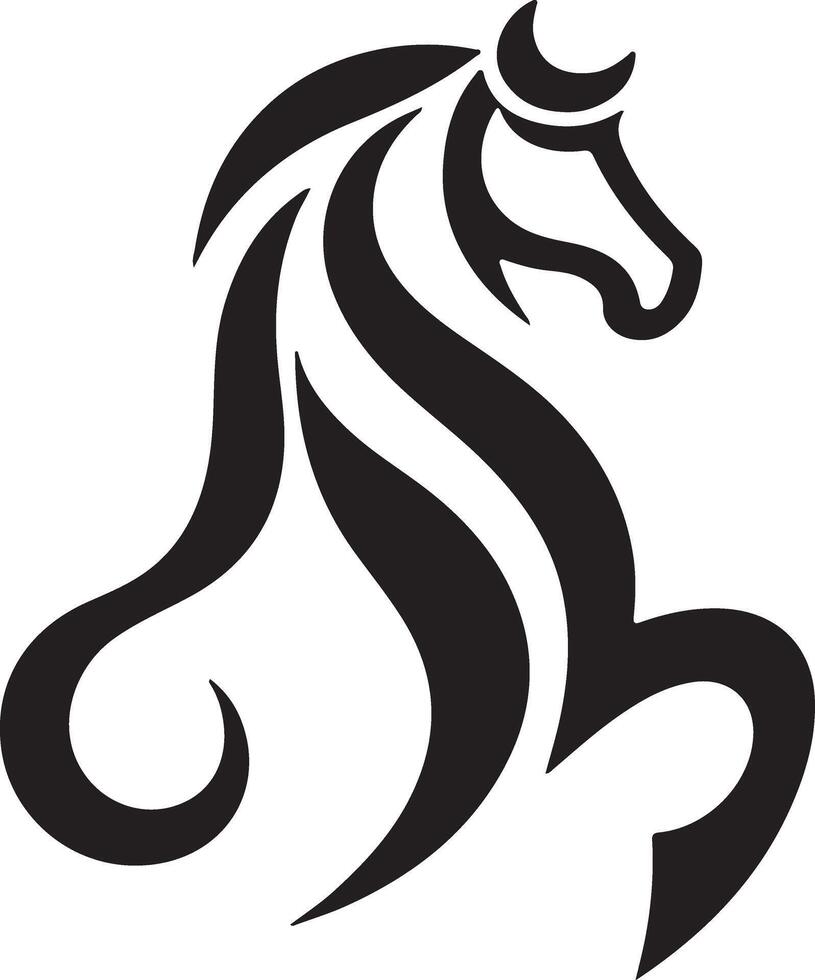 minimal Creative Horse Elegant line art Logo 6 vector