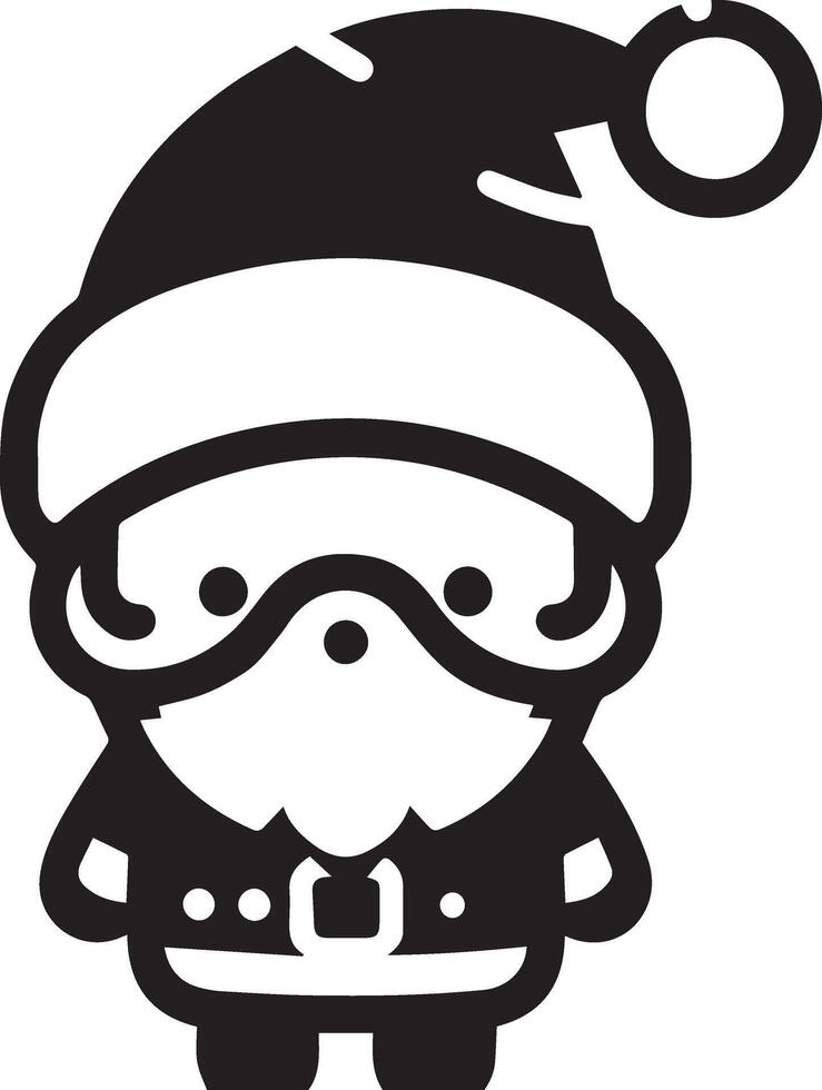 minimal carton funny character, Santa Claus, Silhouette 5 vector