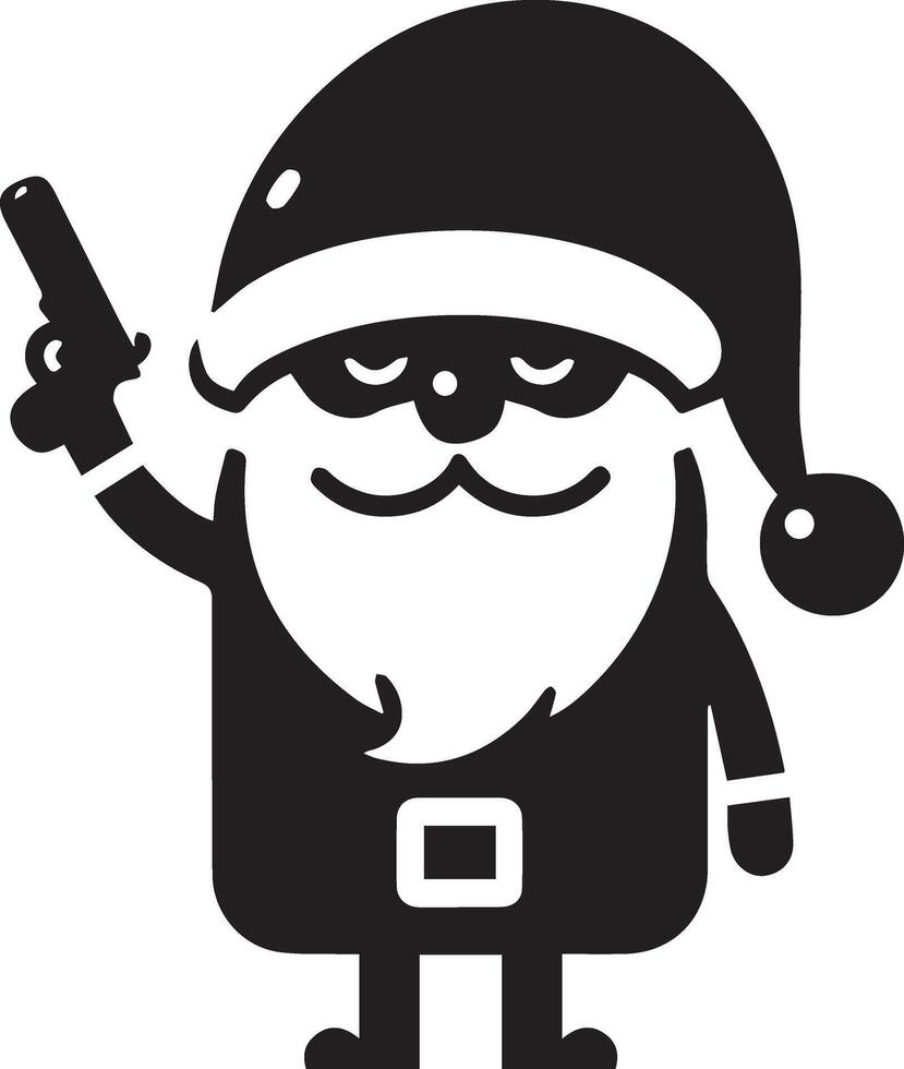 minimal carton funny character, Santa Claus, Silhouette 4 vector