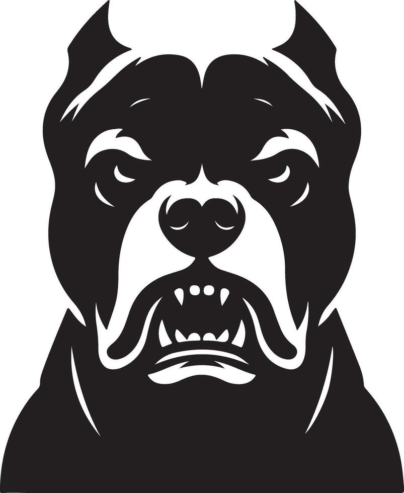 minimal angry Pitbull dog silhouette, black color silhouette 5 vector