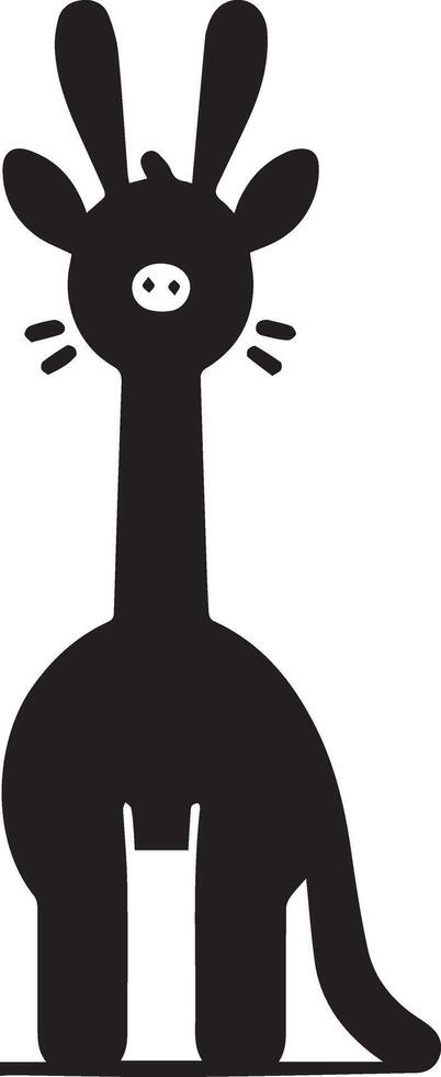 minimal Funny Animal Character silhouette, silhouette, black color, white background 43 vector
