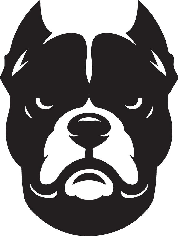 mínimo enojado pitbull perro silueta, negro color silueta 2 vector